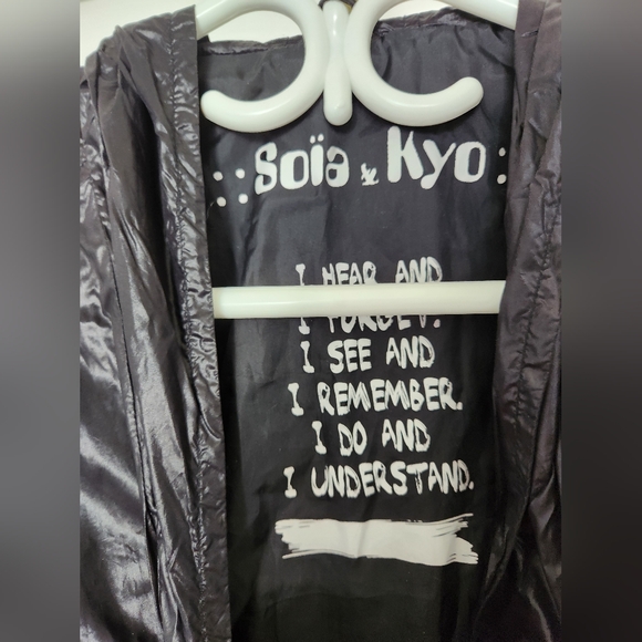 Women's Soia & Kyo Long Black Windbreaker Summer Fall Jacket (S) - Picture 3 of 8